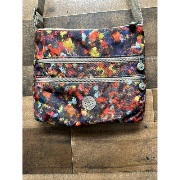Kipling‎ Multi Pocket Splatter Paint Crossbody Purse - Picture 1 of 5